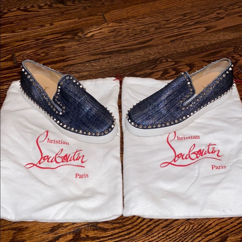 Women's Blue Pik Boat Denim Red Sole Sneaker